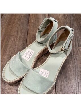 New Franco Sarto Women’s Mint Green Espadrille Ankle-Strap Sandals Size 9.5